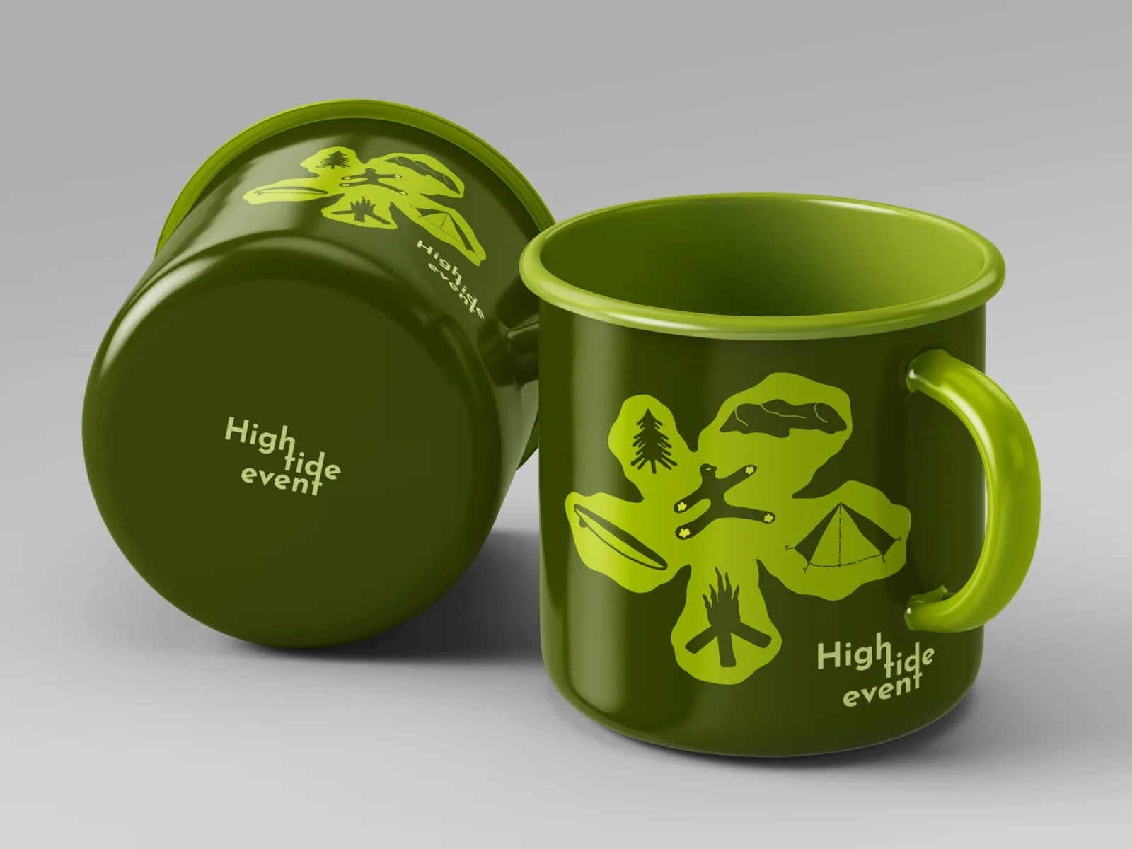 Emaljekrus med High tide event logo