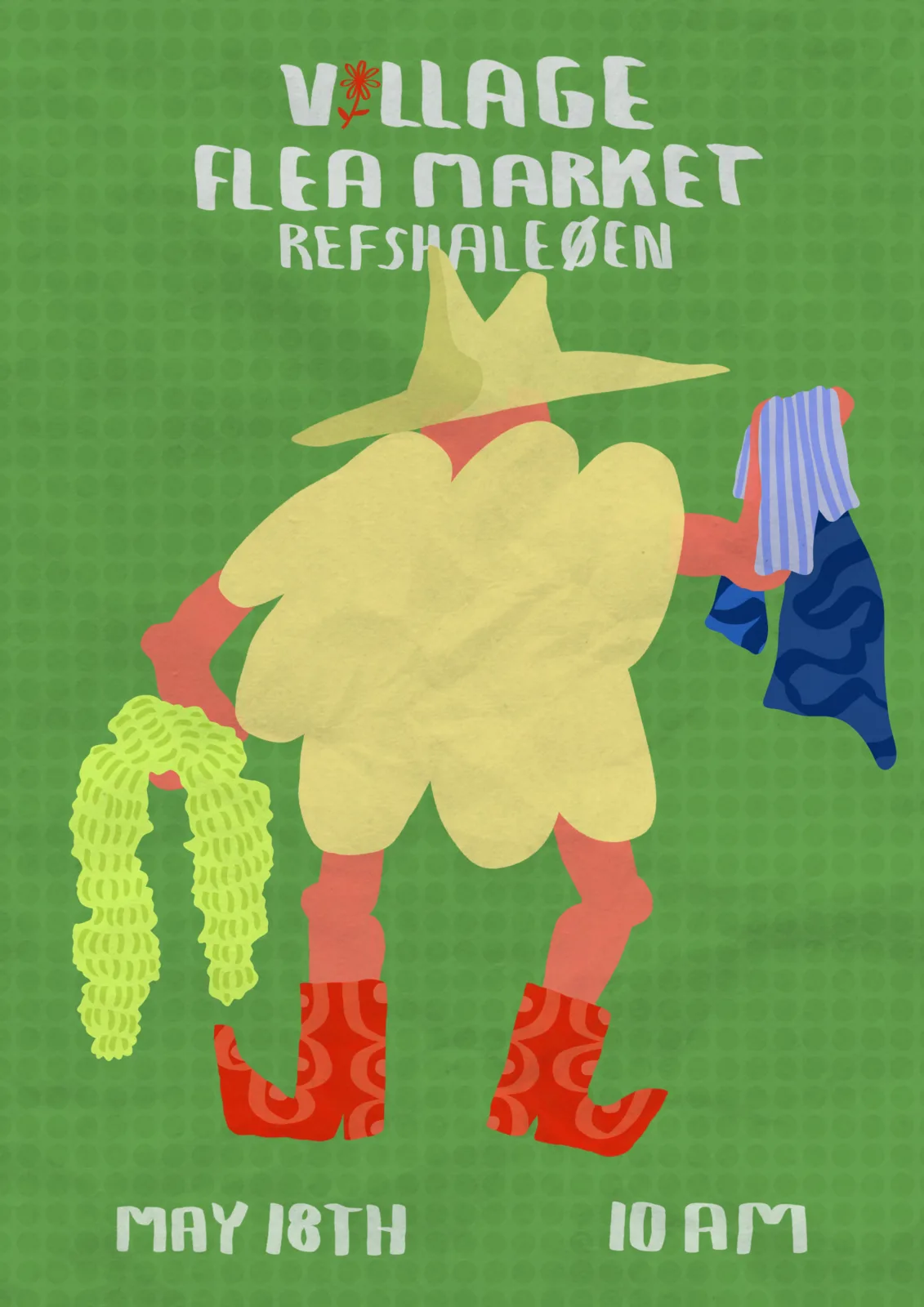 Plakat: Village flea market, Refshaleøen